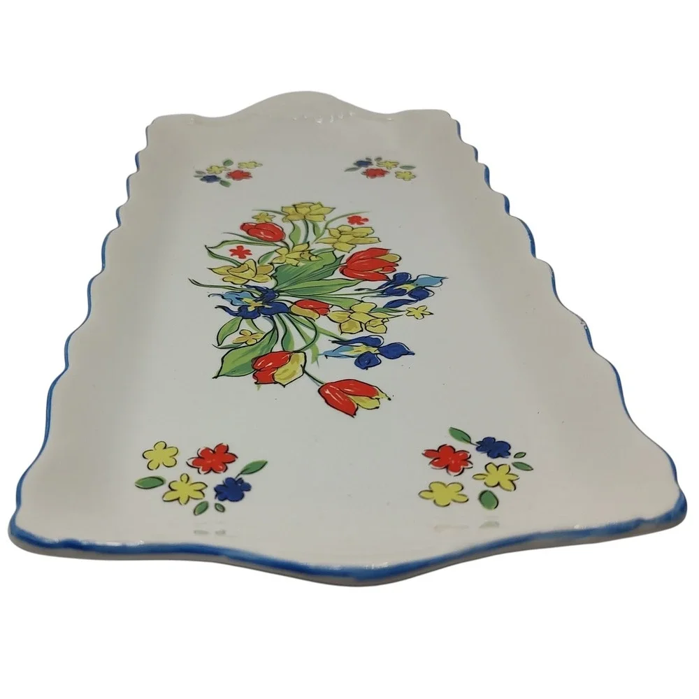 Vintage James Kent Ltd Tray Spring Fair Staffordshire England‎ Scalloped Edges